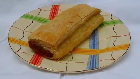 Sausage roll on a plate
